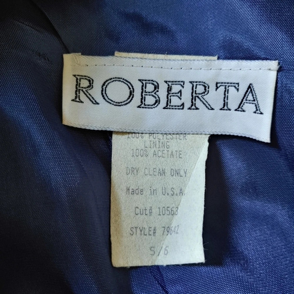 Vtg 80s Navy Lace Scalloped Evening Wedding Prom Cocktail Full Skirt Dress S - Picture 6 of 8